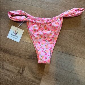 Pink Floral Swim Bikini Bottoms